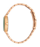 Esprit Ladies' Green Dial Rose Gold-Tone Bracelet Watch & Bracelet Set