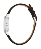 Esprit Ladies Silver-Tone Watch with Black Leather Strap & Matching Bracelet