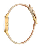 Esprit Women's Gold-Tone Watch with Beige Leather Strap & Matching Bracelet