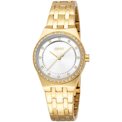 Esprit River Ladies Silver Dial Gold Tone Watch