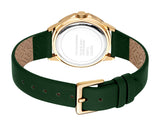 Esprit Ladies Gold-Tone Watch with Green Leather Strap & Matching Bracelet