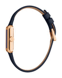 Esprit Women’s Rectangular Rose Gold Watch – Blue Leather Strap 3ATM