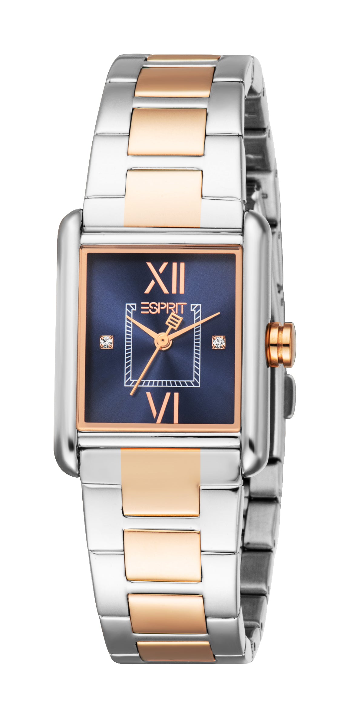 Esprit Ladies Rectangular Two-Tone Watch with Dark Blue Dial | Fashion Watches | GCC | new-season-2025 | Watch | Watches | Women | Womens | Womens Watches Esprit Ladies Rectangular Two-Tone Watch with Dark Blue Dial | Fashion Watches | GCC | new-season-2025 | Watch | Watches | Women | Womens | Womens Watches