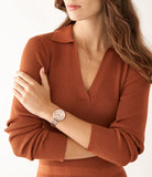 Fossil Jacqueline Three-Hand Date Rose Gold-Tone Stainless Steel Watch and Jewelry Set