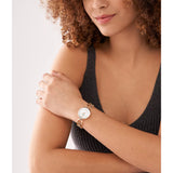 Fossil Women's Carlie Three-Hand Rose Gold-Tone Stainless Steel Watch