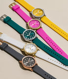 Fossil FB-01 Three-Hand Date Yellow Silicone Watch