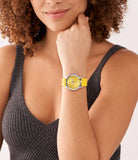 Fossil FB-01 Three-Hand Date Yellow Silicone Watch