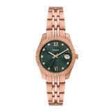 Fossil Scarlette Ladies Three-Hand Date Rose Gold-Tone Stainless Steel Watch