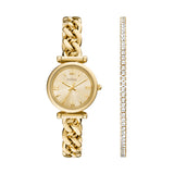 Fossil Carlie Women’s Gold Analog Watch & Bracelet Gift Set