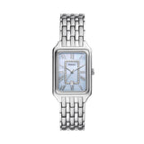 Fossil Raquel Women’s Silver Analog Watch with Blue Mother-of-Pearl Dial