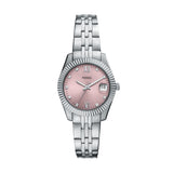 Fossil Scarlette Women’s Silver-Tone Analog Watch with Pink Dial