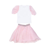 Elie Saab Kids Girl's White & Pink Set of Top & Skirt