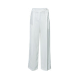 Eleventy Women's Crisp White Wide-Leg Trousers with Tie Detail