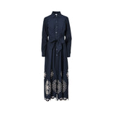 Eleventy Women's Printed V-Neck Tie-Waist Maxi Dress