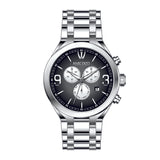 Marc Enzo Men's Black Dial Stainless Steel Multi-Function Watch