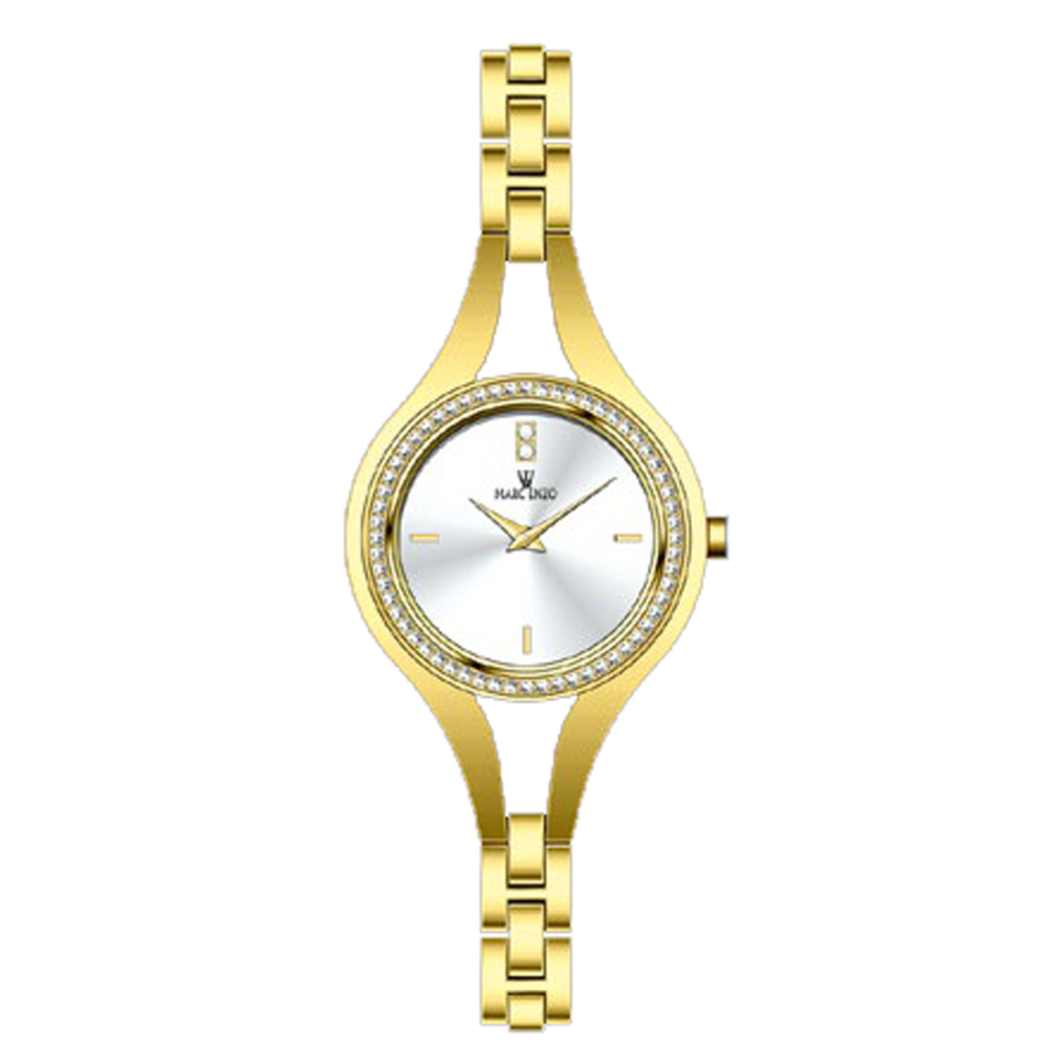 Marc Enzo Ladies White Dial Gold-Tone Stainless Steel Quartz Watch | Fashion Watches | GCC | Watch | Watches | Women | Womens | Womens Watches Marc Enzo Ladies White Dial Gold-Tone Stainless Steel Quartz Watch | Fashion Watches | GCC | Watch | Watches | Women | Womens | Womens Watches