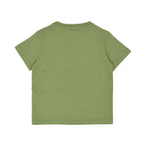 Plain back view of the Eleventy Kids boys' rust orange short-sleeve t-shirt showing the high-quality cotton fabric and stitching
