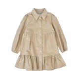 Eleventy Kids Girl's Beige Woven Dress