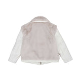 Eleventy Kids Girl’s Grey Faux Fur and Leather Jacket – Available for Online Purchase
