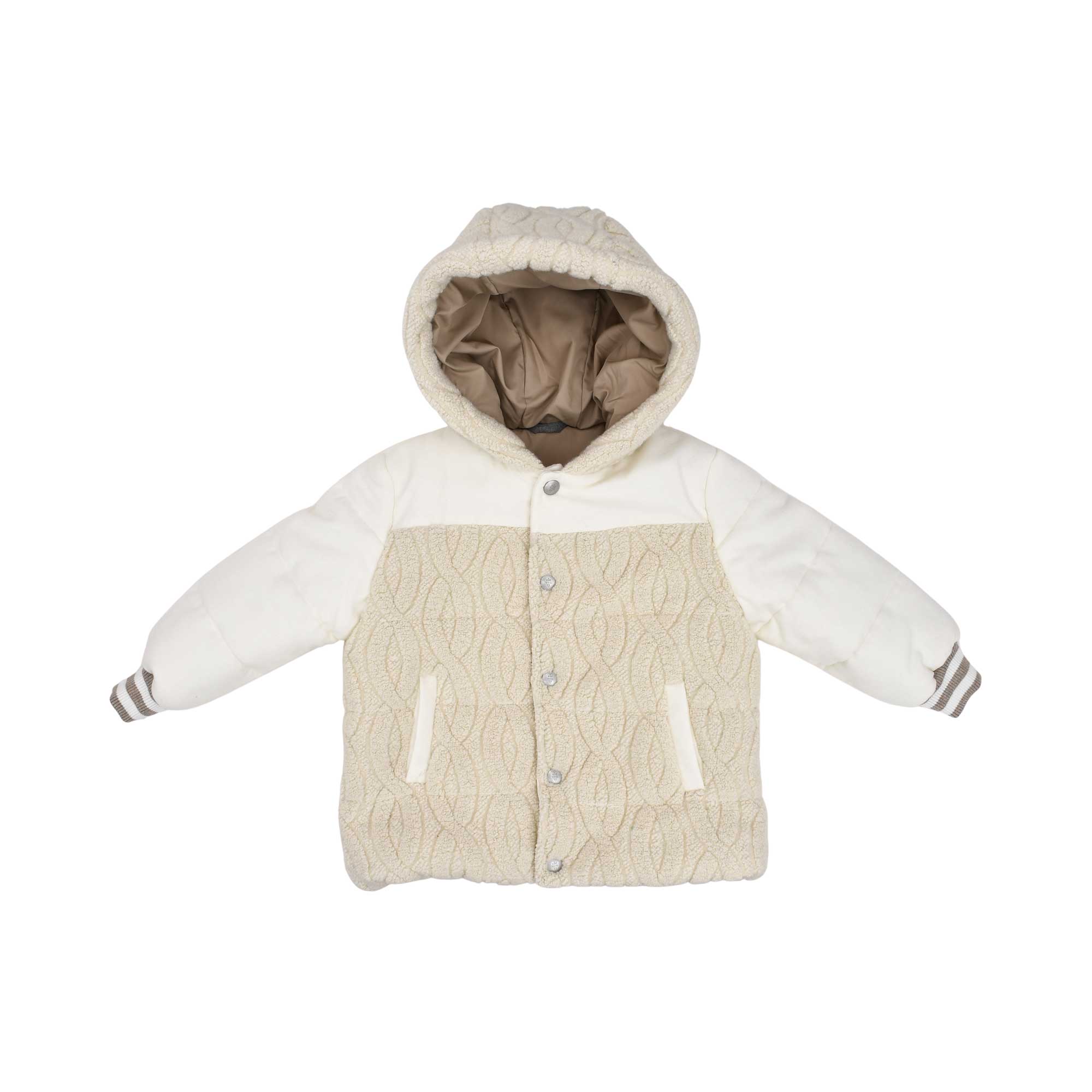 Eleventy Kids Girl’s Ivory Quilted Hooded Jacket – Shop Now Online
