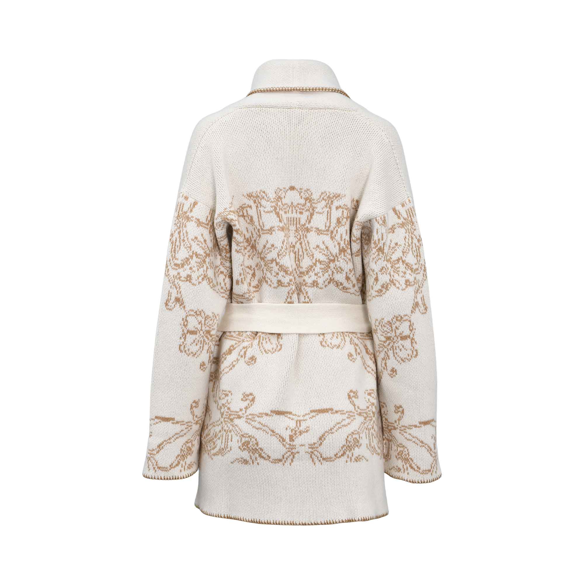 Eleventy Women's Amber Gold Floral Kimono Cardigan with Belted Waist — Order Online Today