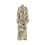 Eleventy Women's Beige Floral Maxi Dress with Bow-Tie Neck and Waist Belt — Available Online Today