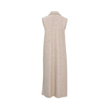 Eleventy Women's Beige Wool-Blend Sleeveless Coat with Herringbone Texture — Order Online Today