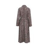 Eleventy Women's Brown Wool Blend Long Coat with Belt and Herringbone Texture — Now Online