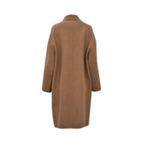 Eleventy Women's Brown Wool Zip-Up Coat with Front Pockets — Now Available Online