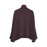 Eleventy Women's Deep Plum Wool-Cashmere Kimono Cardigan with Contrast Trim — Shop Now Online