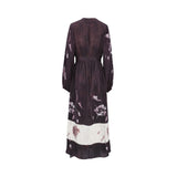 Eleventy Women's Plum Floral Maxi Dress with Gathered Waist — Shop the Latest Online