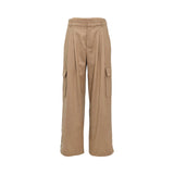 Eleventy Women's Sand Beige Wool-Blend Cargo Pants with Wide-Leg Fit — Shop Now Online