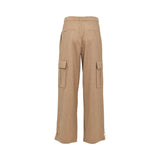Eleventy Women's Sand Beige Wool-Blend Cargo Pants with Wide-Leg Fit — Shop Now Online
