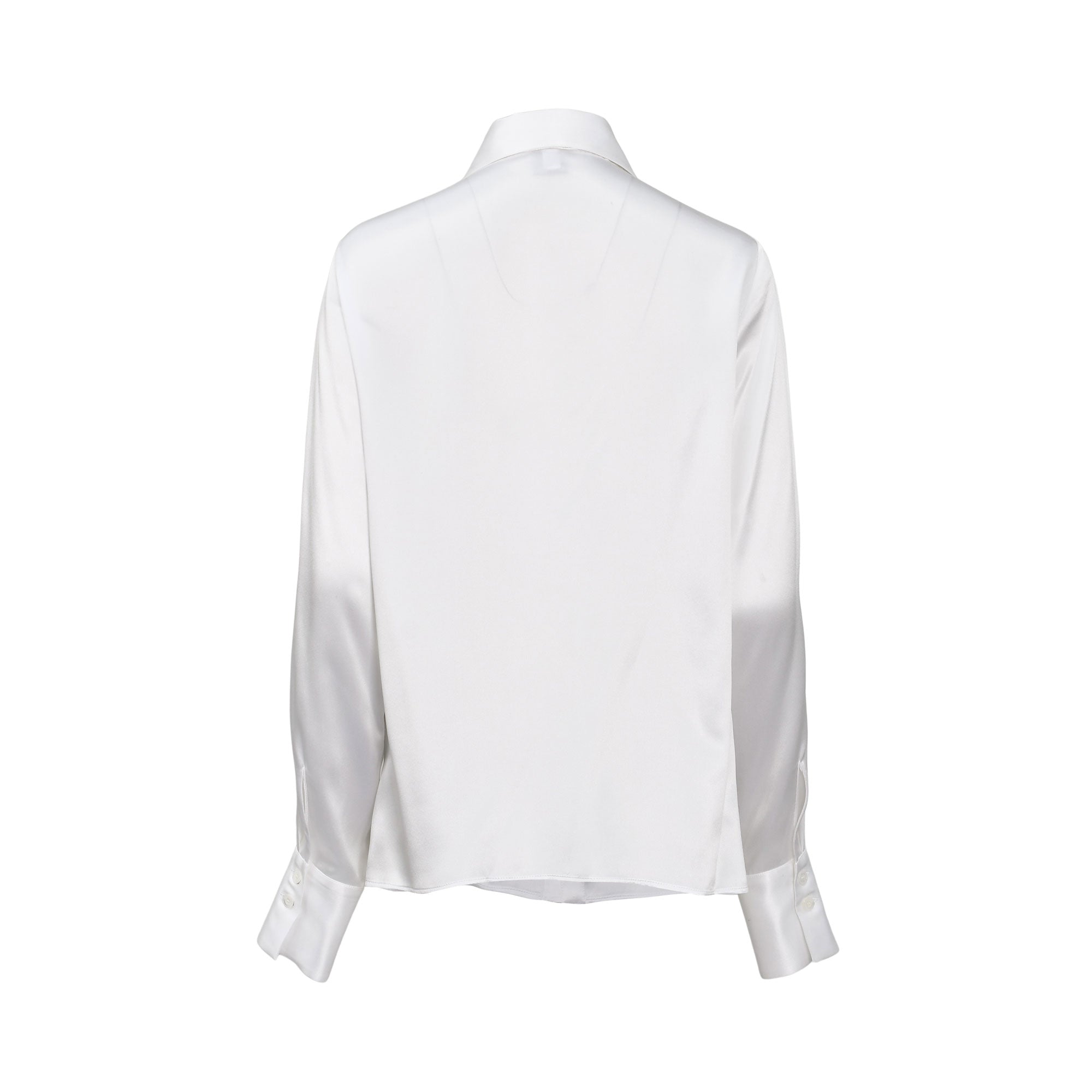 Eleventy Women's White Satin Long Sleeve Button-Down Shirt — Available Online Today