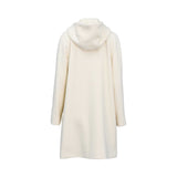 Eleventy Women's White Wool Hooded Coat Back View — Find Online Today