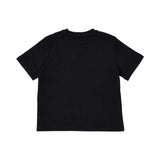 Back view of the Elisabetta Franchi Kids girls' black T-shirt showing the plain black cotton and high-quality jersey finish.