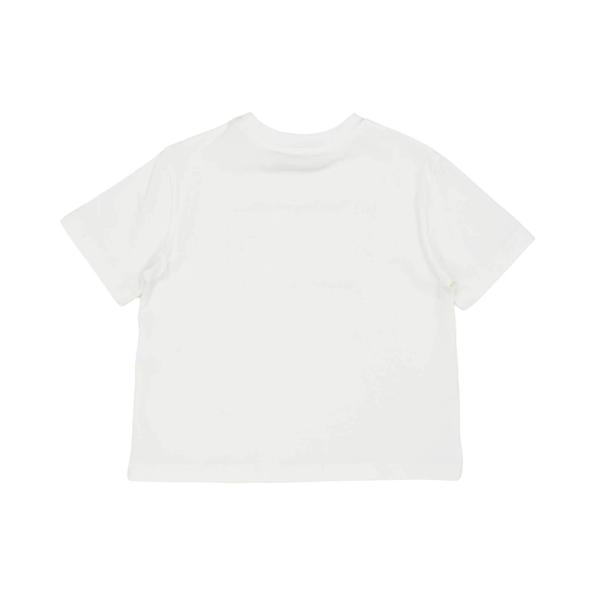 Back view of the Elisabetta Franchi Kids girls' T-shirt showing the plain cream-white cotton and high-quality jersey finish.