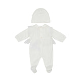 Back view of the sleeveless Elisabetta Franchi babygrow showing the snap-button fastenings and the high-quality cotton jersey finish.