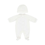 Back view of the Elisabetta Franchi babygrow showing the snap-button closures and high-quality cotton finish.