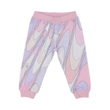 Close-up front view of the Emilio Pucci Multicolor jogging style bottom.