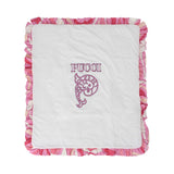 Emilio Pucci Kids Ivory/Pink Blanket with logo and ruffle trim – Shop Now Online