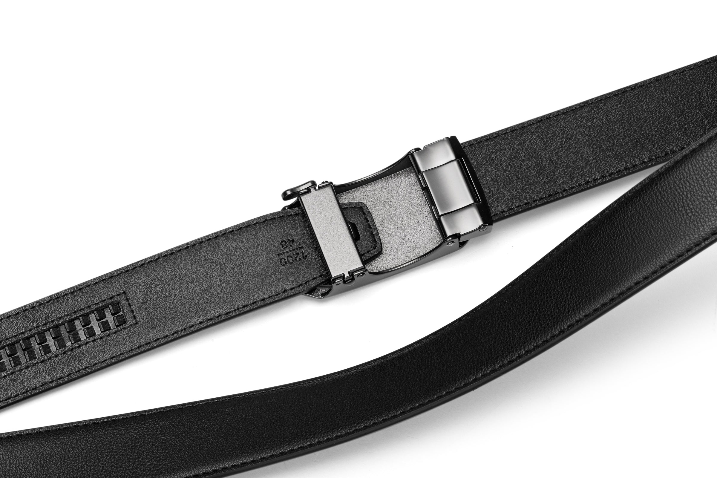 Samsonite AAMIR II Biz Plate AL Auto 04 Black Leather Belt