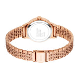 Esprit Violet Women’s Rose Gold Stainless Steel Watch Rose gold watch with mesh band on a white background