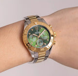 Festina Boyfriend Ladies Green Dial Two Tone Chronograph Watch