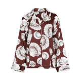 Fable and Eve  Battersea Shell Brown Print Long Sleeve Pyjama Set