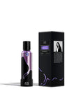 M.INT Fashion Intervention Eau de Parfum 75ml bottle with black box packaging and purple wave accents, featuring a sleek and contemporary fragrance design, Now Online.