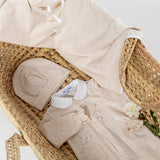 Jules & Juliette Paris FLIGHTY Baby Beige Gift Set of 3 pcs, Pyjama & Blanket & Hat