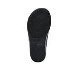 A pair of FARES kids' leather slip-on Arabic sandals with a minimalist wide-strap design and cushioned.