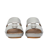 FARES brand men's Arabian leather sandals in dark grey with tan insoles and silver buckles, shown on a white background.