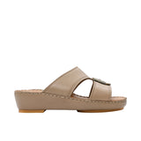 FARES brand men's Arabian leather sandals in dark grey with tan insoles and silver buckles, shown on a white background.